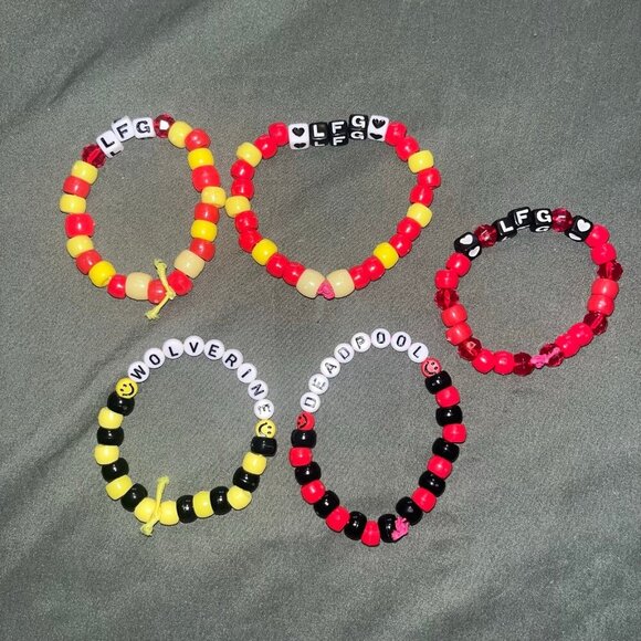 Deadpool and Wolverine Friendship Bracelets Lot of 5 - Picture 2 of 2